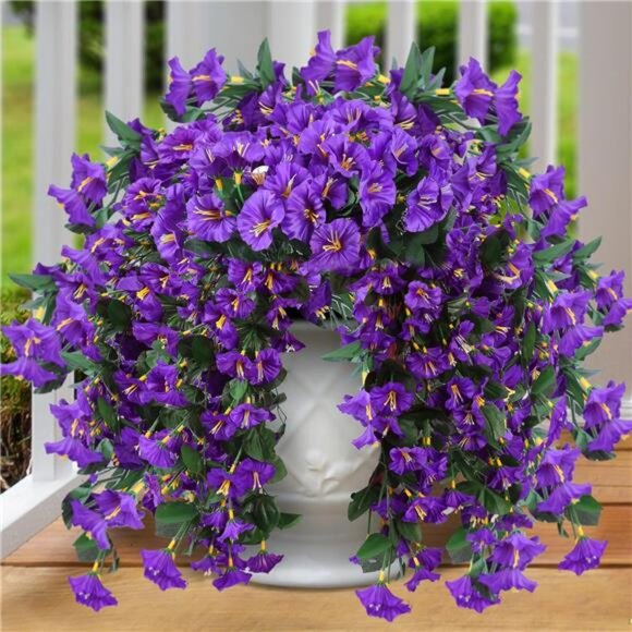 Artificial Fake Hanging Flowers Plants for Outdoor Outside Spring Summer Decor - Picture 1 of 8
